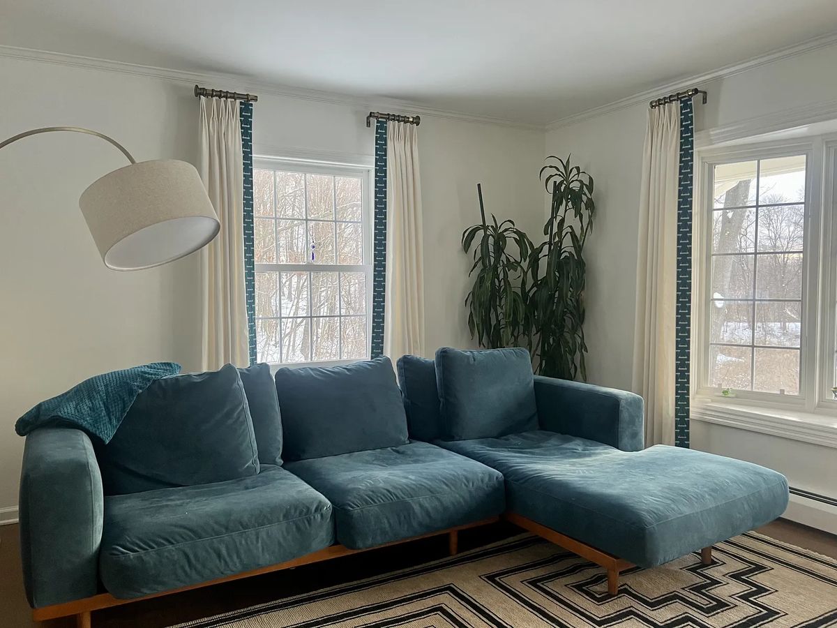 Teal, teal and even a teal, sectional sofa to boot!