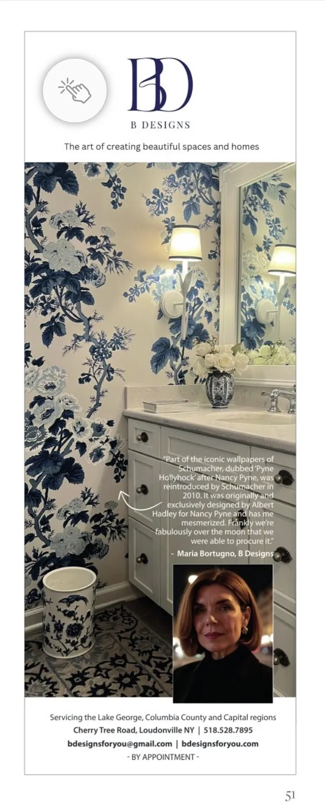 A feminine Powder Room-iconic glow up, in Loudonville